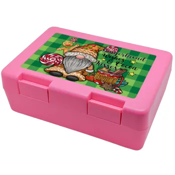 Gingerbread Wishes, Παιδικό δοχείο κολατσιού ΡΟΖ 185x128x65mm (BPA free πλαστικό)
