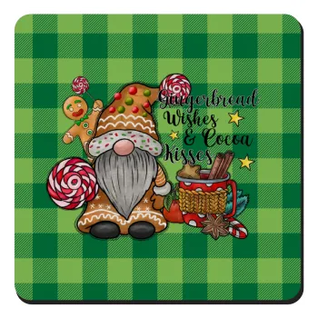 Gingerbread Wishes, Τετράγωνο μαγνητάκι ξύλινο 9x9cm