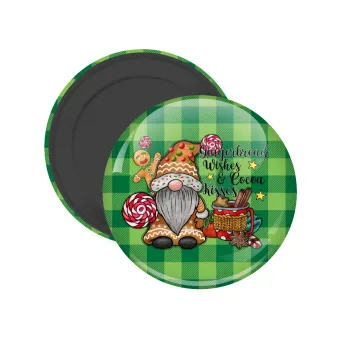 Gingerbread Wishes, Μαγνητάκι ψυγείου στρογγυλό διάστασης 5cm