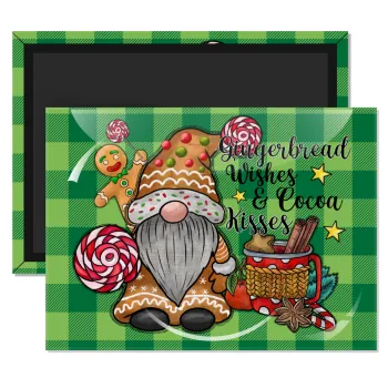 Gingerbread Wishes, Ορθογώνιο μαγνητάκι ψυγείου διάστασης 9x6cm