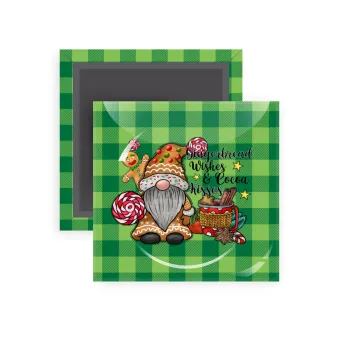 Gingerbread Wishes, Μαγνητάκι ψυγείου τετράγωνο διάστασης 5x5cm