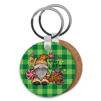 Gingerbread Wishes, Μπρελόκ Ξύλινο στρογγυλό MDF Φ5cm