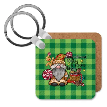 Gingerbread Wishes, Μπρελόκ Ξύλινο τετράγωνο MDF