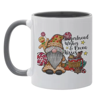 Gingerbread Wishes, Κούπα χρωματιστή γκρι, κεραμική, 330ml