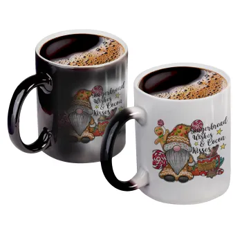 Gingerbread Wishes, Color changing magic Mug, ceramic, 330ml when adding hot liquid inside, the black colour desappears (1 pcs)