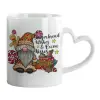 Mug heart handle, ceramic, 330ml