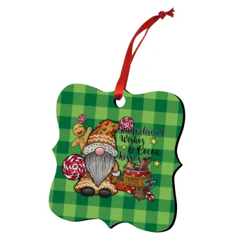 Gingerbread Wishes, Christmas ornament polygon wooden 7.5cm
