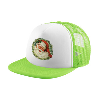Santa Claus, Καπέλο Soft Trucker με Δίχτυ Πράσινο/Λευκό