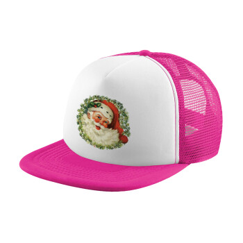 Santa Claus, Καπέλο Soft Trucker με Δίχτυ Pink/White 