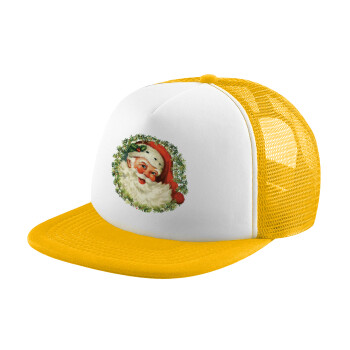 Santa Claus, Καπέλο Ενηλίκων Soft Trucker με Δίχτυ Κίτρινο/White (POLYESTER, ΕΝΗΛΙΚΩΝ, UNISEX, ONE SIZE)