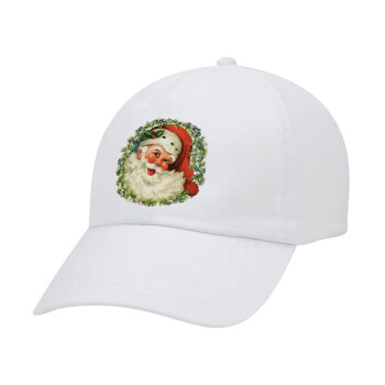 Santa Claus, Καπέλο Ενηλίκων Baseball Λευκό 5-φύλλο (POLYESTER, ΕΝΗΛΙΚΩΝ, UNISEX, ONE SIZE)