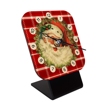 Santa Claus, Επιτραπέζιο ρολόι σε φυσικό ξύλο (10cm)