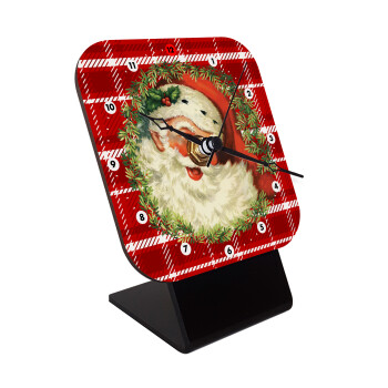Santa Claus, Επιτραπέζιο ρολόι ξύλινο με δείκτες (10cm)