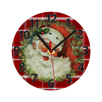 Santa Claus, Ρολόι τοίχου γυάλινο (20cm)