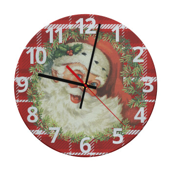 Santa Claus, Ρολόι τοίχου γυάλινο (30cm)