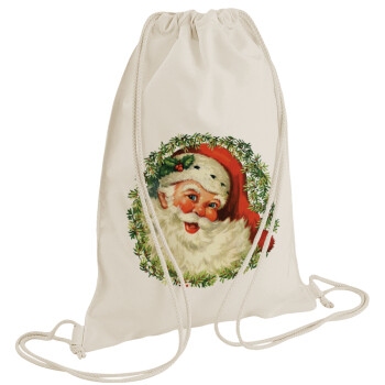 Santa Claus, Τσάντα πλάτης πουγκί GYMBAG natural (28x40cm)