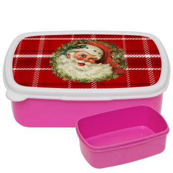 Santa Claus, ΡΟΖ παιδικό δοχείο φαγητού (lunchbox) πλαστικό (BPA-FREE) Lunch Βox M18 x Π13 x Υ6cm