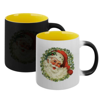 Santa Claus, Κούπα Μαγική εσωτερικό κίτρινη, κεραμική 330ml που αλλάζει χρώμα με το ζεστό ρόφημα (1 τεμάχιο)