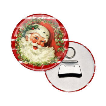 Santa Claus, Μαγνητάκι και ανοιχτήρι μπύρας στρογγυλό διάστασης 5,9cm