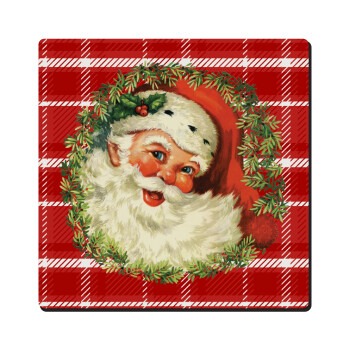 Santa Claus, Τετράγωνο μαγνητάκι ξύλινο 6x6cm