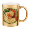Santa Claus, Κούπα κεραμική, χρυσή καθρέπτης, 330ml