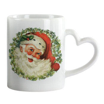 Santa Claus, Mug heart handle, ceramic, 330ml