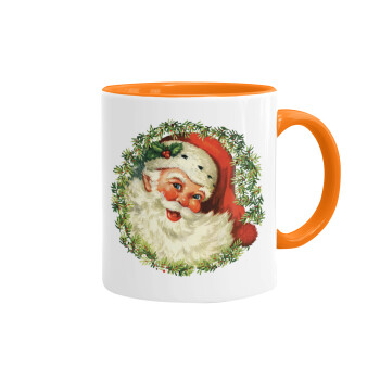 Santa Claus, Κούπα χρωματιστή πορτοκαλί, κεραμική, 330ml