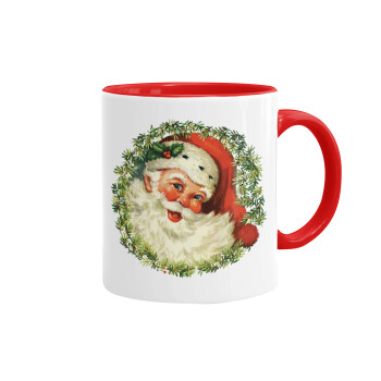 Santa Claus, Κούπα χρωματιστή κόκκινη, κεραμική, 330ml