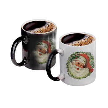 Santa Claus, Color changing magic Mug, ceramic, 330ml when adding hot liquid inside, the black colour desappears (1 pcs)