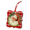 Christmas ornament polygon wooden 7.5cm