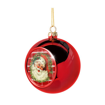 Santa Claus, Χριστουγεννιάτικη μπάλα δένδρου Κόκκινη 8cm