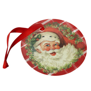 Santa Claus, Χριστουγεννιάτικο στολίδι γυάλινο 9cm