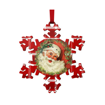 Santa Claus, Χριστουγεννιάτικο στολίδι νιφάδα ξύλινο 9cm