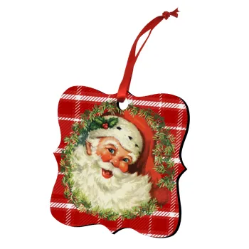 Santa Claus, Christmas ornament polygon wooden 7.5cm