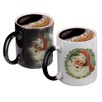 Santa Claus, Color changing magic Mug, ceramic, 330ml when adding hot liquid inside, the black colour desappears (1 pcs)