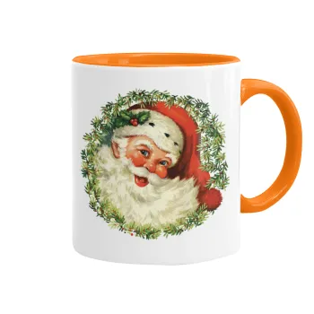 Santa Claus, Κούπα χρωματιστή πορτοκαλί, κεραμική, 330ml