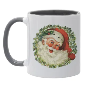 Santa Claus, Κούπα χρωματιστή γκρι, κεραμική, 330ml