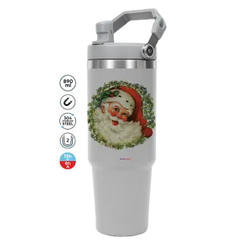 Santa Claus, ΓΚΡΙ χρώματος Θερμός Ανοξείδωτο 890ml (30oz) με χερούλι
