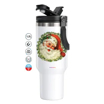 Santa Claus, Mega Tumbler με καπάκι, διπλού τοιχώματος (θερμό) 1,2L