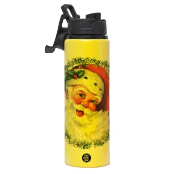 Santa Claus, Μεταλλικό παγούρι νερού με καπάκι ασφαλείας, αλουμινίου 850ml