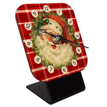 Santa Claus, Επιτραπέζιο ρολόι σε φυσικό ξύλο (10cm)
