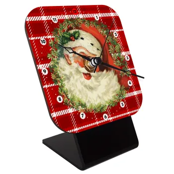 Santa Claus, Quartz Wooden table clock with hands (10cm)