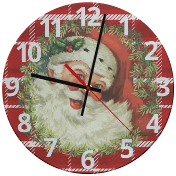 Santa Claus, Ρολόι τοίχου γυάλινο (30cm)