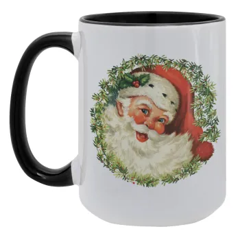Santa Claus, Κούπα Mega 15oz, κεραμική Μαύρη, 450ml