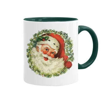 Santa Claus, Κούπα χρωματιστή πράσινη, κεραμική, 330ml