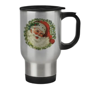 Santa Claus, Κούπα ταξιδιού ανοξείδωτη με καπάκι, διπλού τοιχώματος (θερμό) 450ml