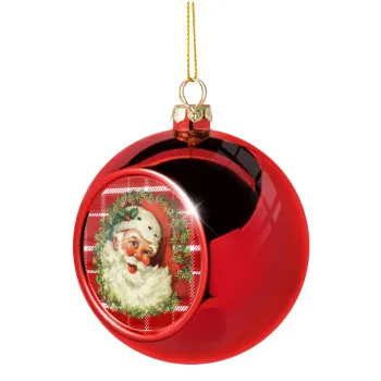 Santa Claus, Χριστουγεννιάτικη μπάλα δένδρου Κόκκινη 8cm