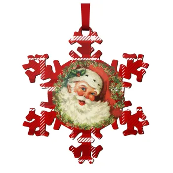 Santa Claus, Στολίδι Χριστουγεννιάτικο στολίδι νιφάδα ξύλινο 9cm