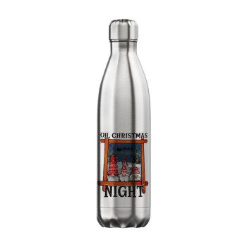 Oh Christmas Night, Μεταλλικό παγούρι θερμός Inox (Stainless steel), διπλού τοιχώματος, 750ml