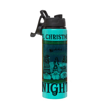 Oh Christmas Night, Μεταλλικό παγούρι νερού με καπάκι ασφαλείας, αλουμινίου 850ml